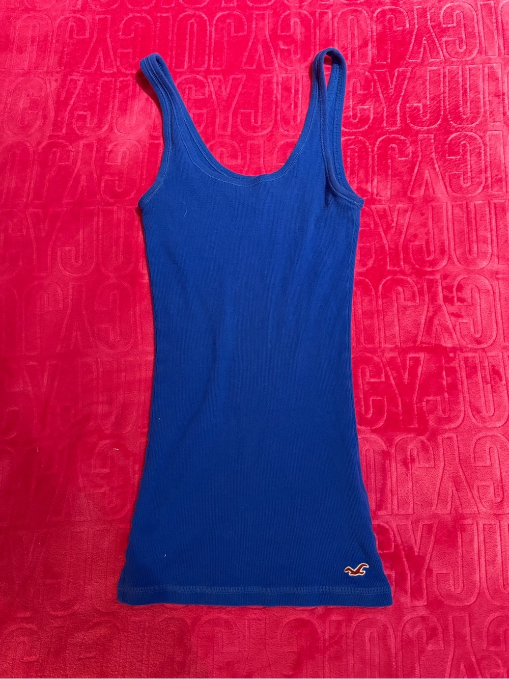 Y2K Hollister Blue Ribbed Tank Top